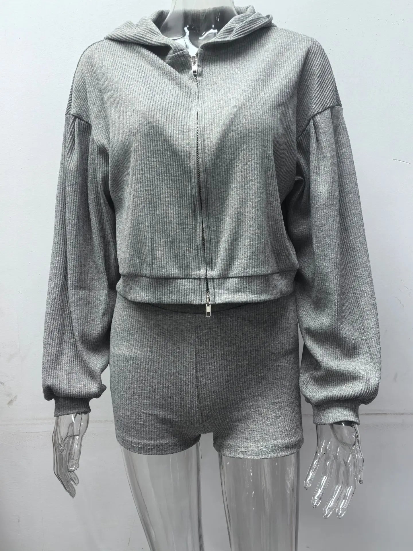 Three Pieces Clothing Sets Ladies Sport Casual Zipper Hooded Jackets+Tank Tops+Elastic Waist Shorts Women Tracksuits