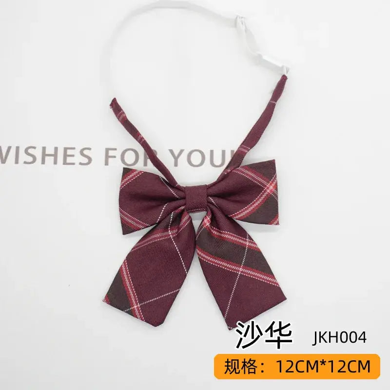 Trendy JK Ties Bowtie Women College Student Collar Neckwear Daily Shirt Accessories Cotton Plaid Bowknot Lolita Girls Lazy-tie BAZAARHUBO
