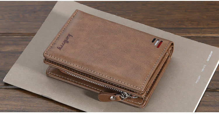 Fashion Men Wallets Zipper Card Holder High Quality Male Purse PU Leather Coin Holder Wallet