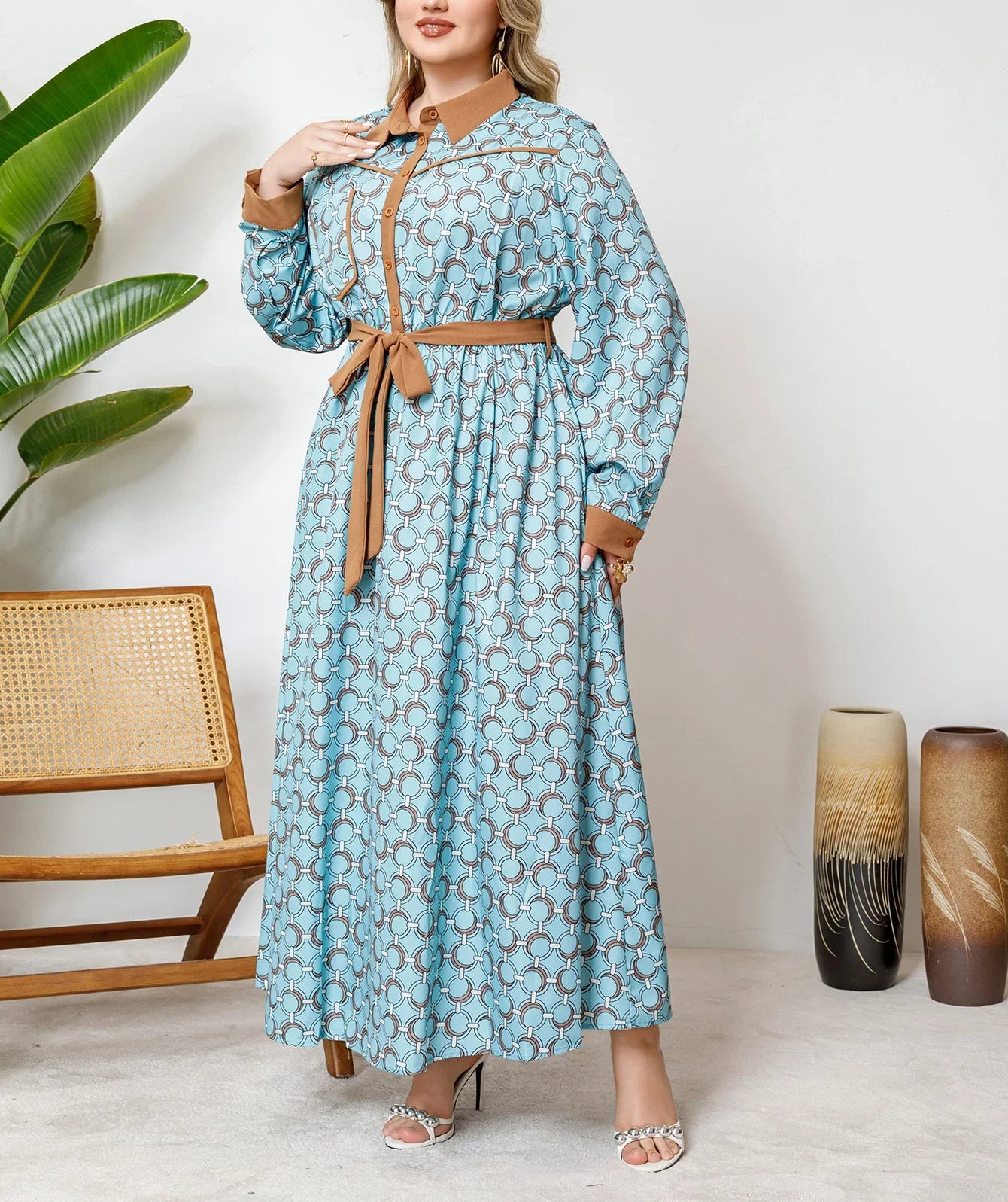 African Dresses For Women Elegant Spring Autumn Long Sleeve Dashiki Maxi Dress Ladies Traditional African Clothing Fairy Dreaes