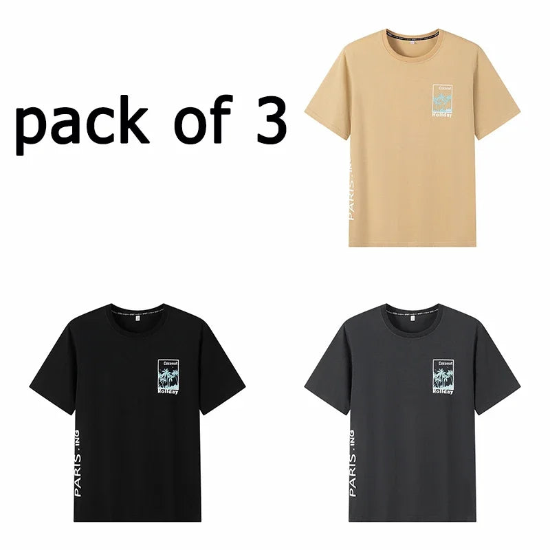 Men T Shirt Printed Popular Tees Big Size 110-175kg 6XL/7XL Plus Size Fashion Cotton Round Neck Short Sleeve Oversized Tops