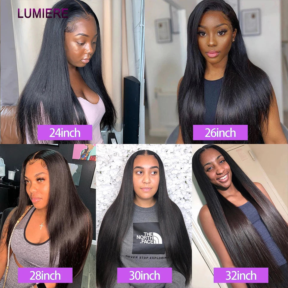 38 40 Inch Bone Straight 100% Virgin Unprocessed Human Hair Bundles Deal Raw Hair Extensions Brazilian Natural Black Wholesale