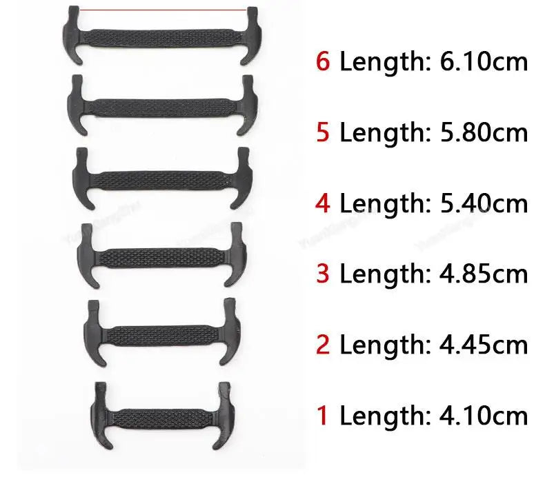 12Pcs Stretch Silicone Shoelaces No Tie Shoe laces Elastic Laces Sneakers Kids Adult Rubber Shoelace One Size Fits All Shoes