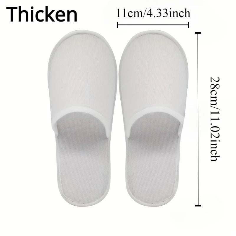 1/5/10pairs Disposable Slippers For Hotel Family Travel Beauty Salon Guests Unisex Portable Non Slip Non-woven Fabric Indoor