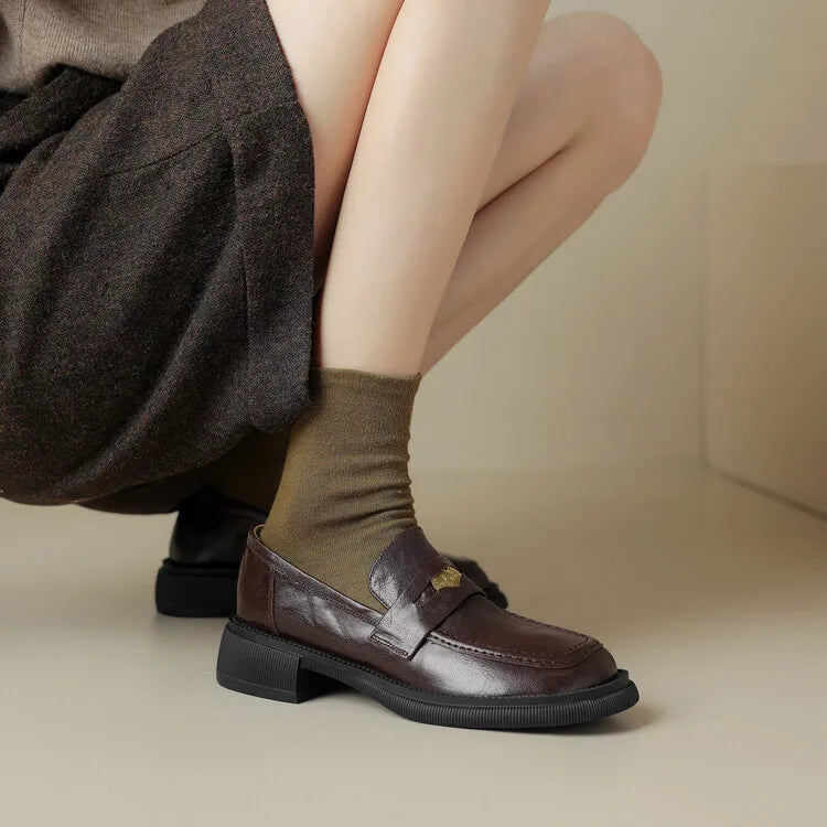 Loafer  Ladies' leather shoes  Flat heel  Genuine leather sheepskin Commuting shoes  commercial  Ladies' loafers  comfort