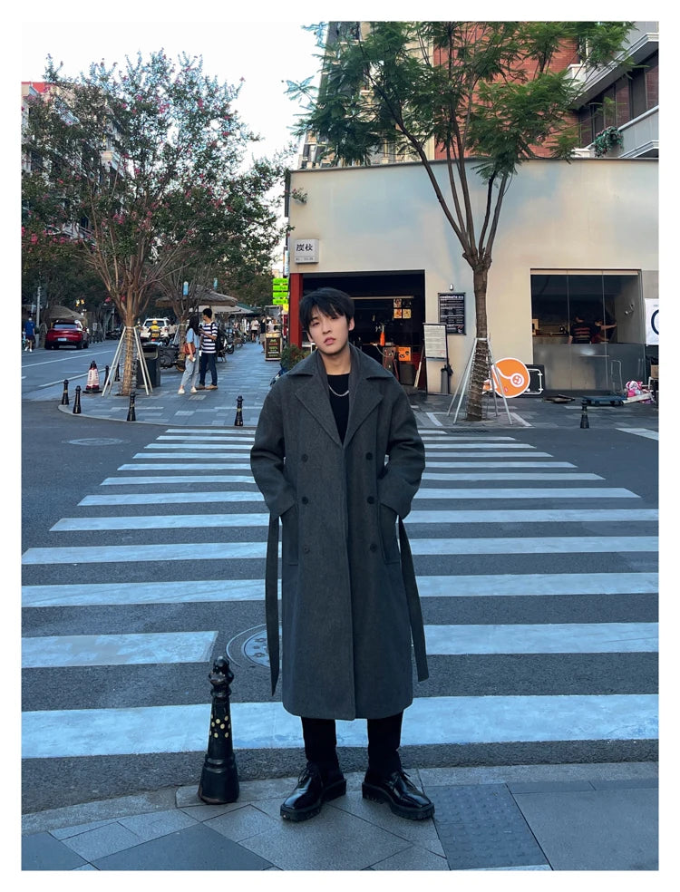 Long Coats Men chamarras para hombre Woolen Jackets winter coat men Trench Male Vintage Loose Heavy Jackets Men Leisure Overcoat