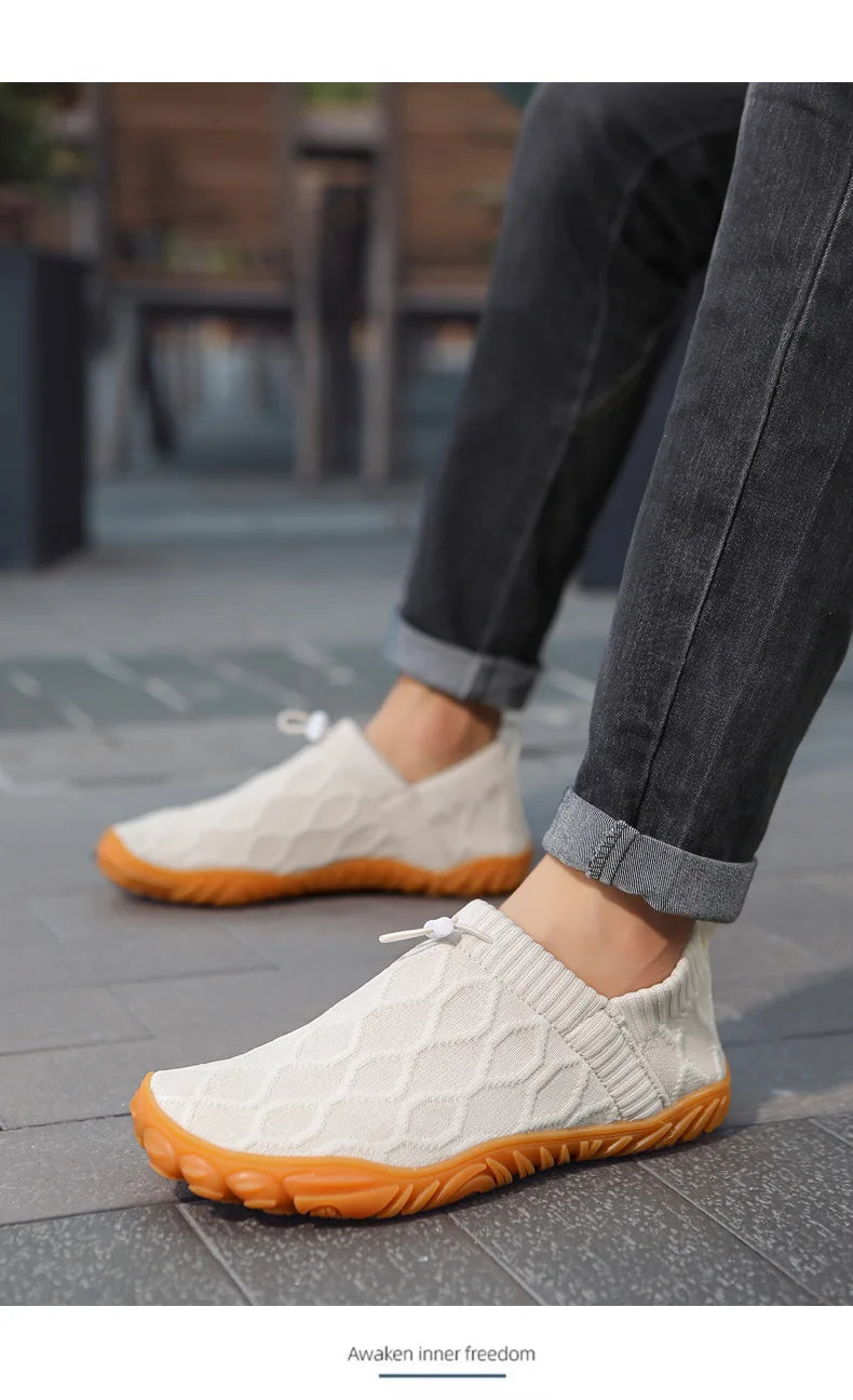 Minimalist Men's Barefoot Shoes Anti Slip Breathable Knitting Walking Shoes for Men Wear-resistant Lightweight Running Sneakers