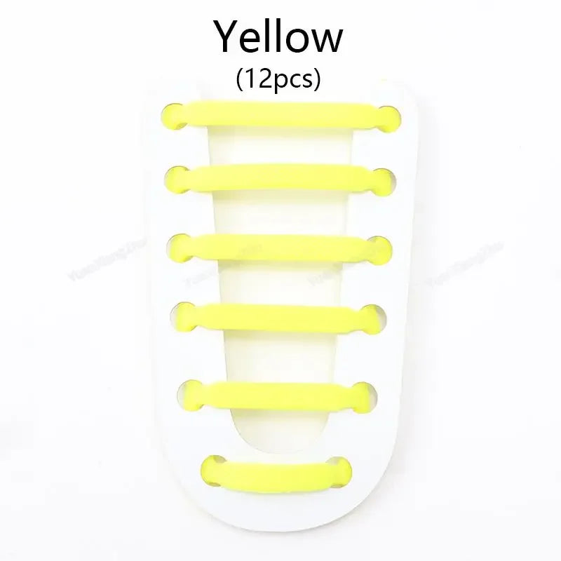 12Pcs Stretch Silicone Shoelaces No Tie Shoe laces Elastic Laces Sneakers Kids Adult Rubber Shoelace One Size Fits All Shoes