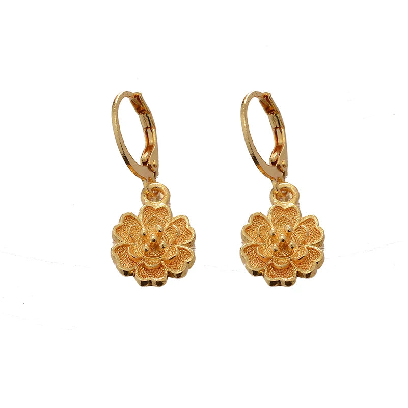 Ethiopian Gold Color Earrings For Woman African Fashion Wedding Bridal Party Wife Earrings Jewelry New