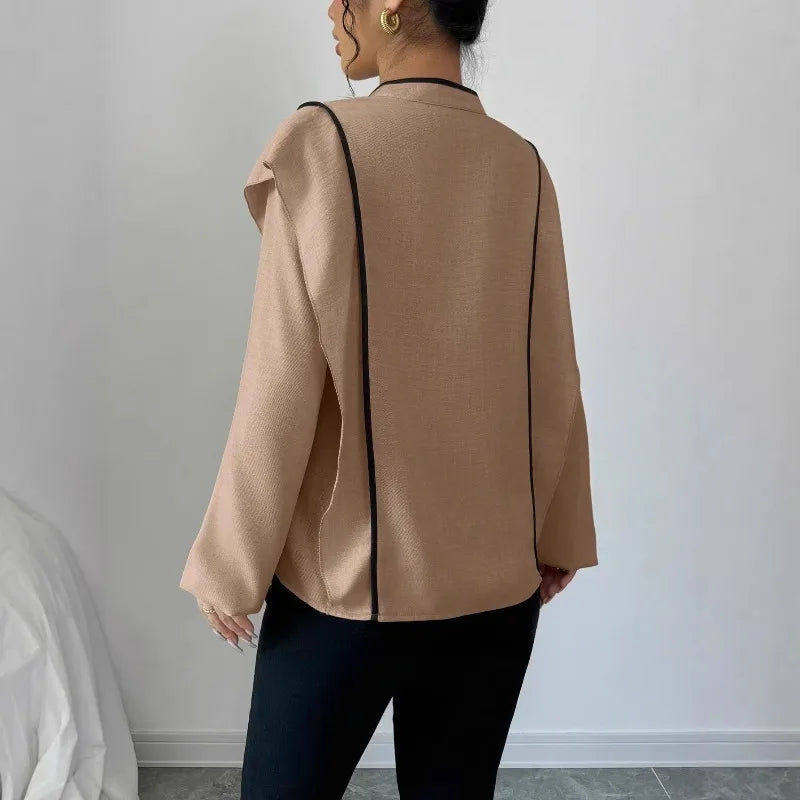 fashion Europe America Features Chinese Knot Design Long-sleeved Ethnic Style Which Casual The New Cross-border Women Shirt
