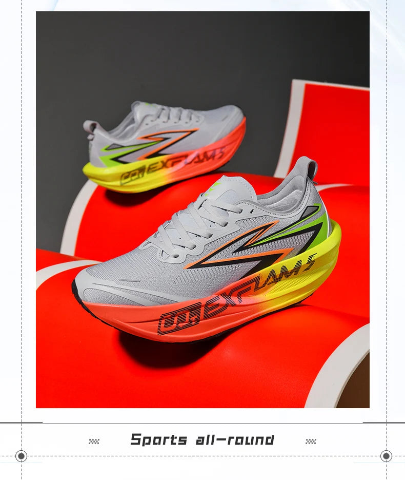 Men Running Shoes Carbon Plate Speciality Marathon Sports Breathable Lightweight Women's Comfortable Nonskid Leisure Sneakers