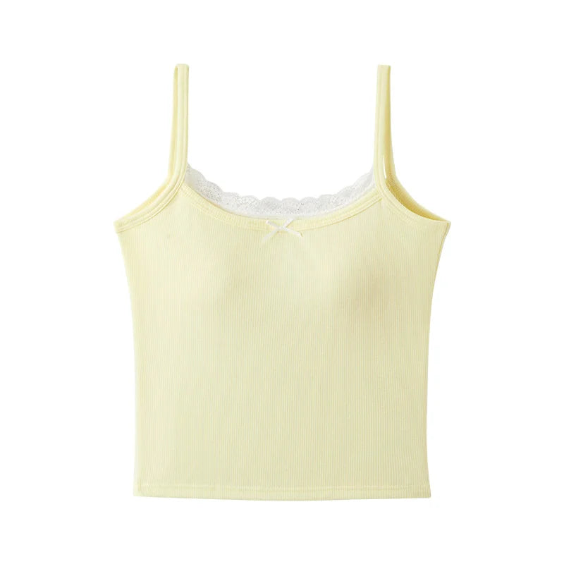 Semir Women Vest Lace Trim Neck Bow Decor Stylish Sweet Base Layer Home Wear Top 2026 Summer Wear