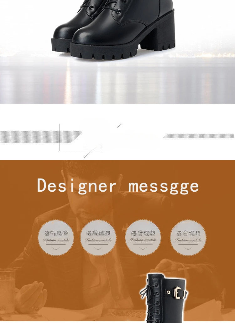 Luxury Women's Boots Winter Warm Women Snow Boots Fashion High Quality High Heels Comfort Platform Women Short Boots Botas Mujer