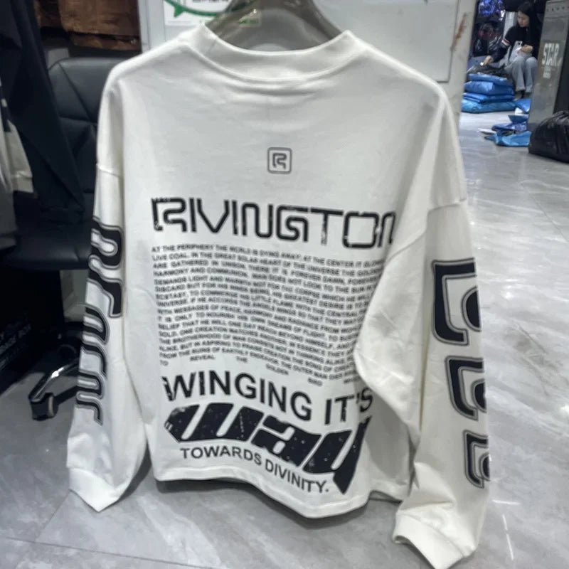 Best Quality Cotton Cement White RRR-123 Base T-Shirt Men Women High Street Graphics Logo Print RRR123  Long Sleeve T Shirt Tee