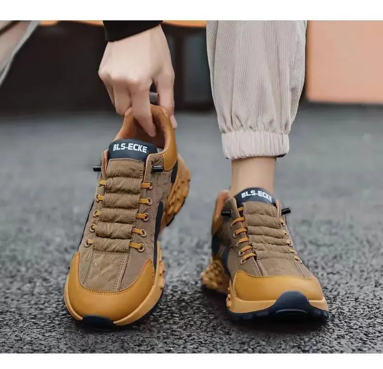 Thick Sole Mens Sneakers Fashion Man Shoe Versatile Vulcanized Shoe Lace Up Outdoor Running Shoes Anti-slip Zapatillas De Hombre