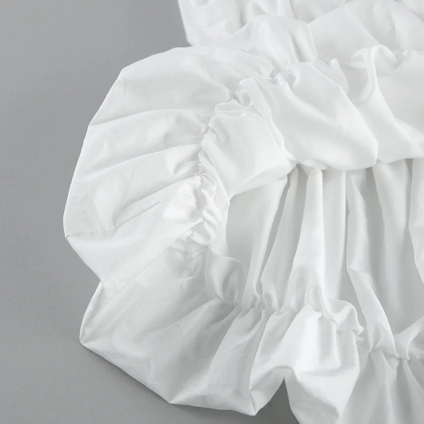 SuperAen European and American Style Fashion Design Sexy Top Unique Design Summer 2026 New White Folds Slimming Tops