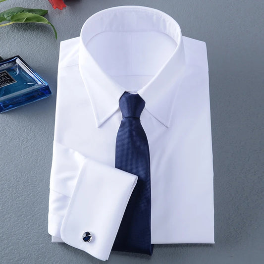 2024 new classic long sleeve buckle men's shirt vintage French collar men's shirts wholesale