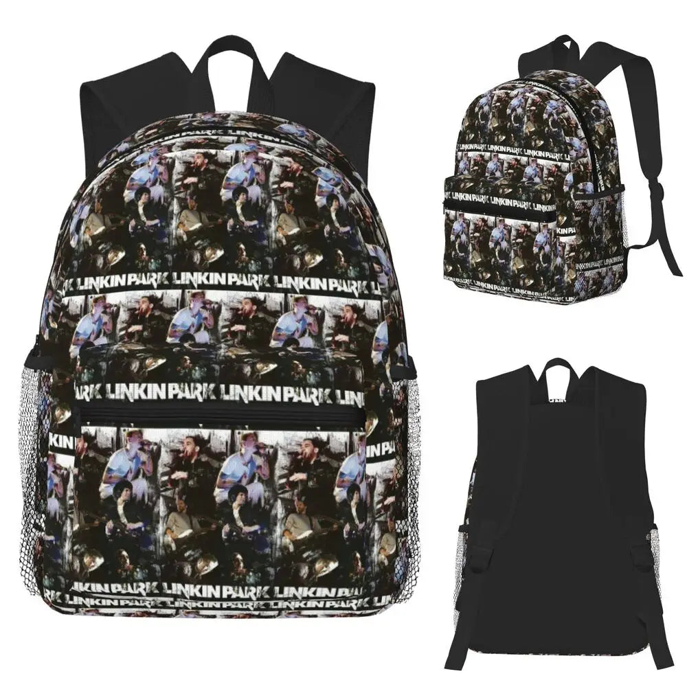 L-Linkin-S P-Park-S Band Student Backpack School Bag Hiking Travel Daypack for Boys Girls Fashion Bookbag Shoulder Bags