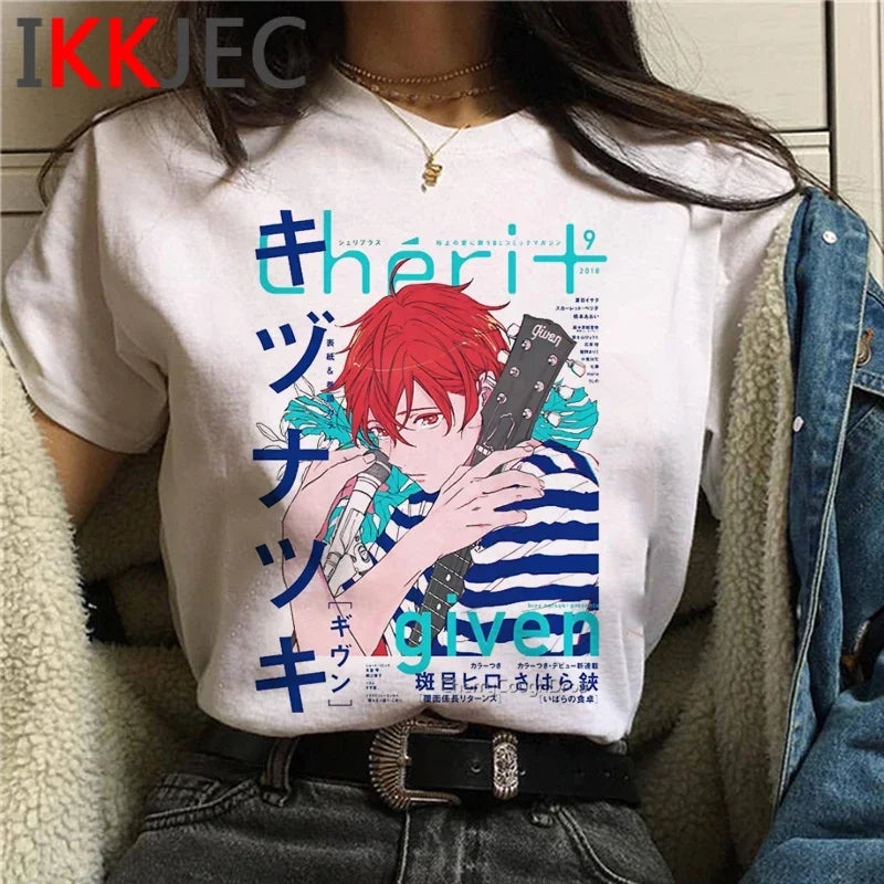 Given T Shirt Anime Sleeve Yaoi Bl Given Given Yaoi Given Anime T-shirt Given Manga Music Mafuyu Tshirt Men Harajuku Tees Male