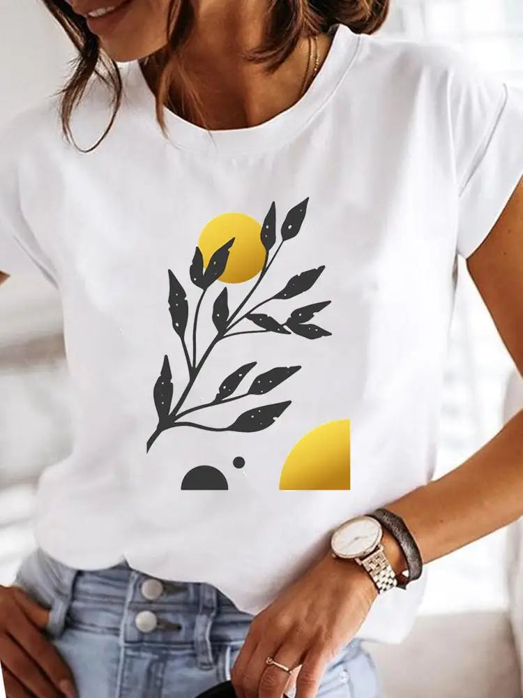Women's Short-sleeved Explosive Insect Butterfly Dragonfly Print Round Neck T-shirt Women Clothes  Oversized T Shirt  Harajuku