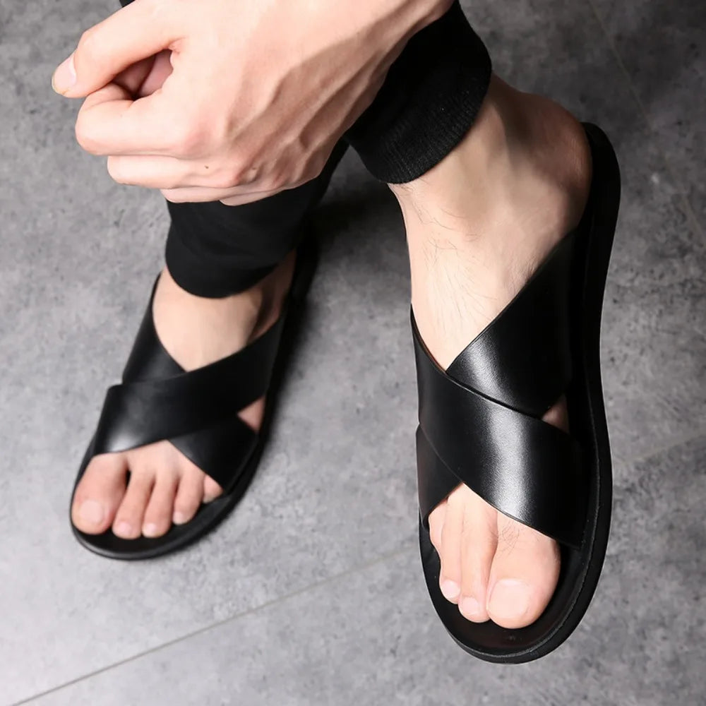 Slippers Men's Summer Outside Cool Slippers Big Size 47 48 Casual Beach Shoes Men Sandals Slippers