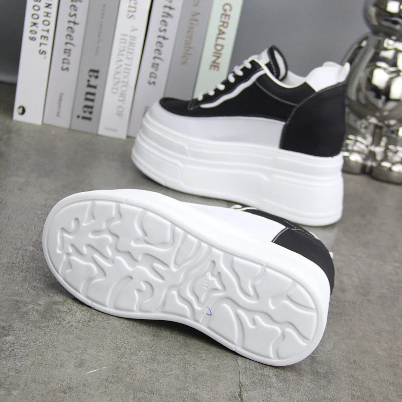 Fujin 10-11CM Synthetic Genuine Leather Boot Ankle Winter Plush Women Autumn Spring Cowboy Platform Wedge High Brand Shoes