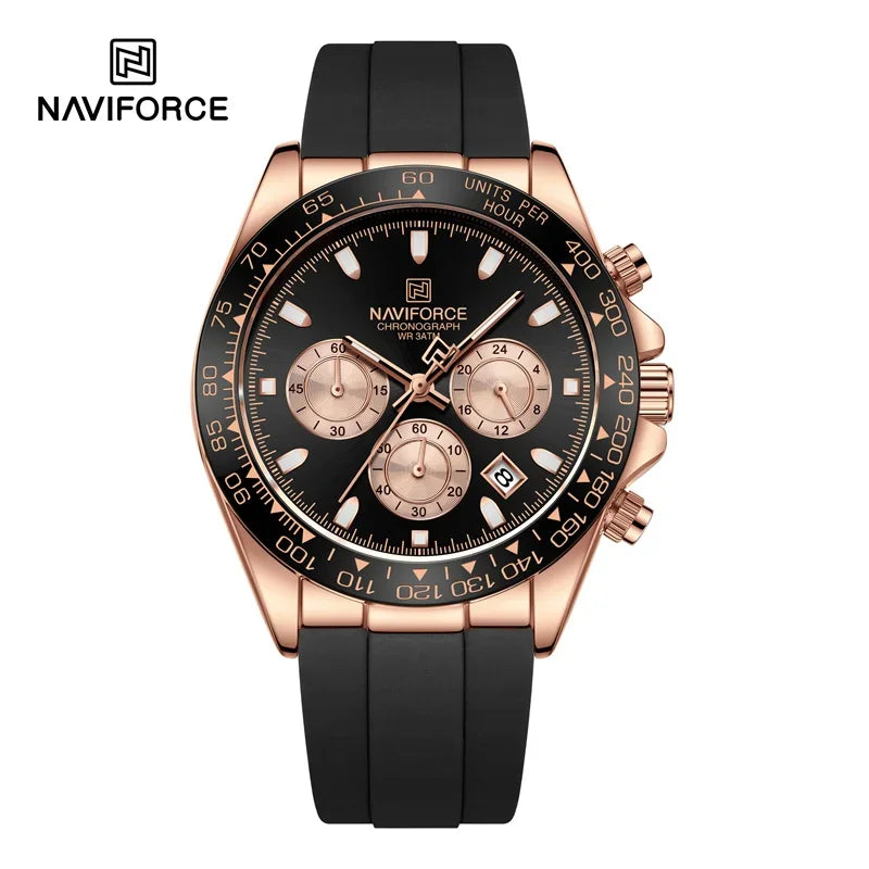 NAVIFORCE Fashional Watches For Men Silicone Band Casual Sport Chronograph Luminous Wristwatch Relogio Masculino Male Gift 2025