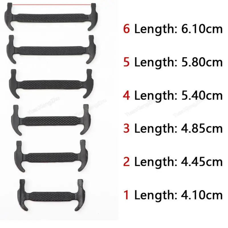 12Pcs Stretch Silicone Shoelaces No Tie Shoe laces Elastic Laces Sneakers Kids Adult Rubber Shoelace One Size Fits All Shoes