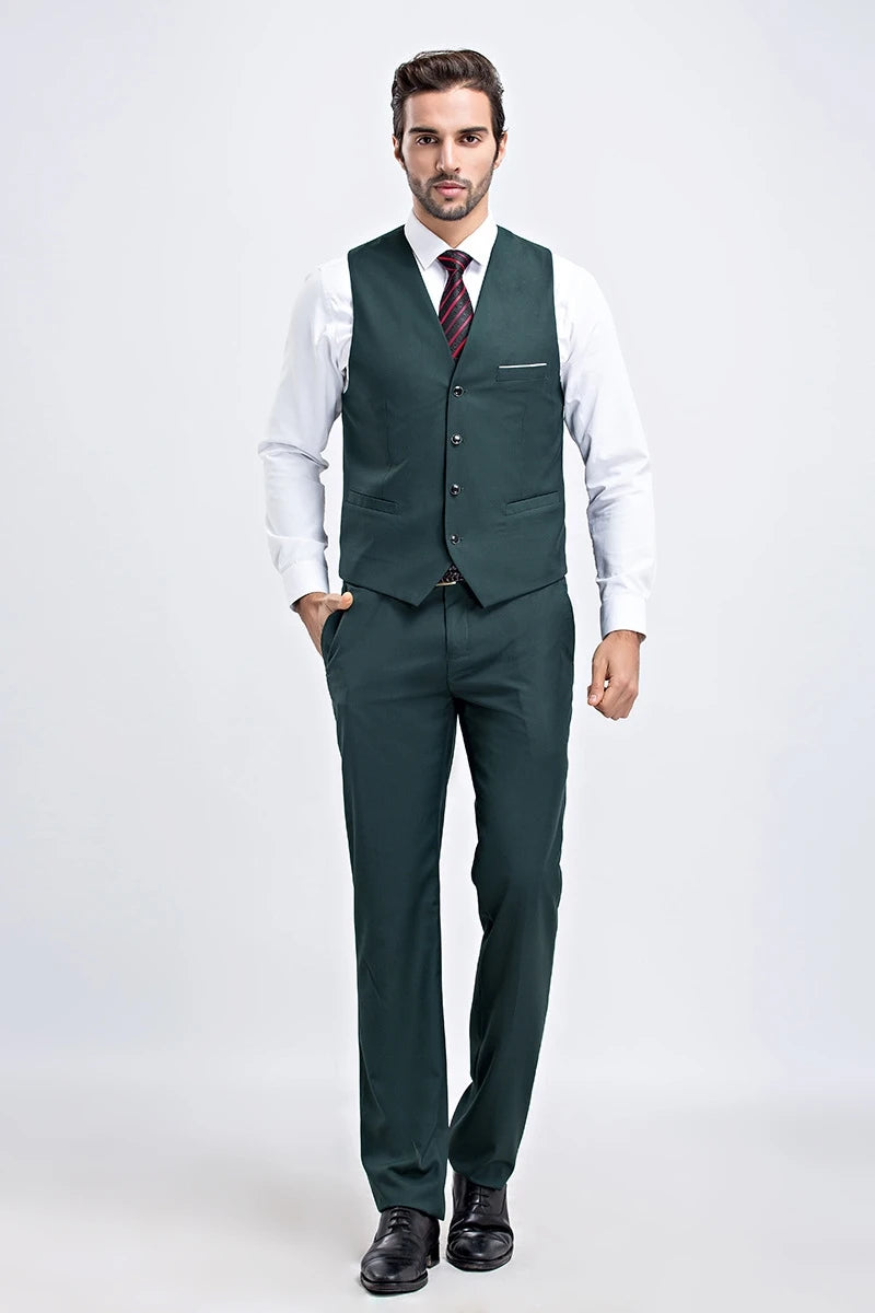 M-6XL Luxurious Fashion High-end Solid Color Men's Official Business Casual Suit Vest Groom Wedding Dress Party Male Waist Coat