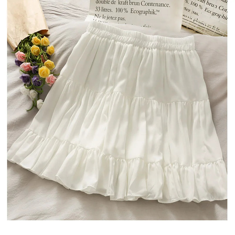 Women's High Waist Pleated Mini Skirt, Korean Fashion, Casual, Short, Black, White, A Line, Sexy, Alt Clothes, Female, Summer