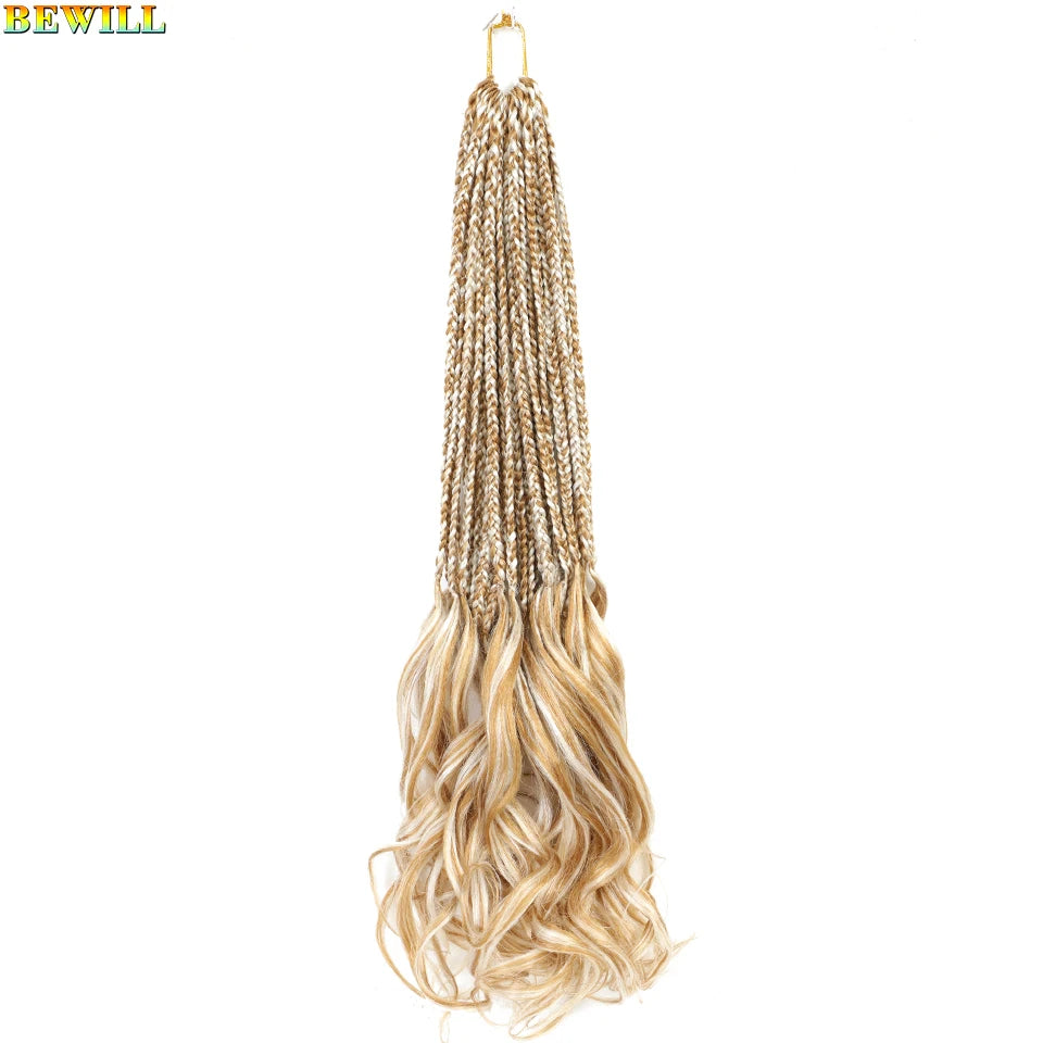14 18 24 Inch French Curl Crochet Braids Boho Goddess French Curl Box Braids Crochet Hair Synthetic French Curly Braiding Hair