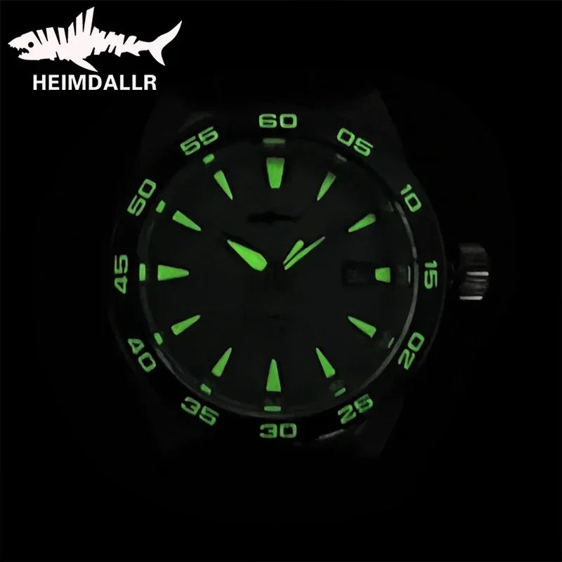 Heimdallr Monster Diver Watches NH35 Automatic Mechanical Frost Blue Dial Sapphire Crystal 200m Waterproof Luminous Men Watches
