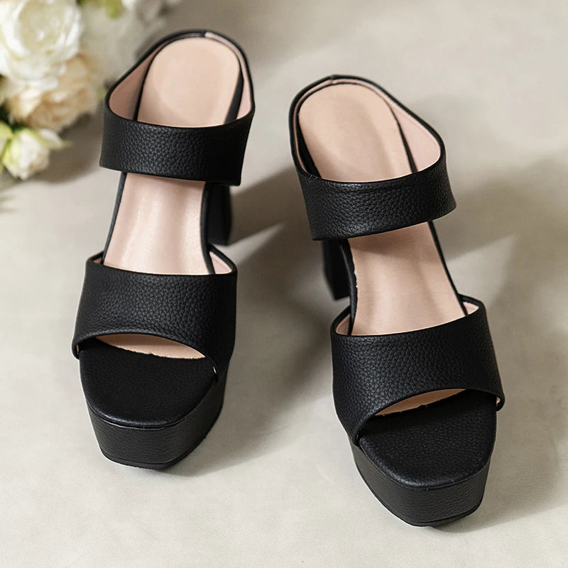 Aphixta Platform Slides 10cm Super High Heels Sandals Summer Woman Shoes Elegant Party Slides Shoes Sexy Outside Heels Size 42