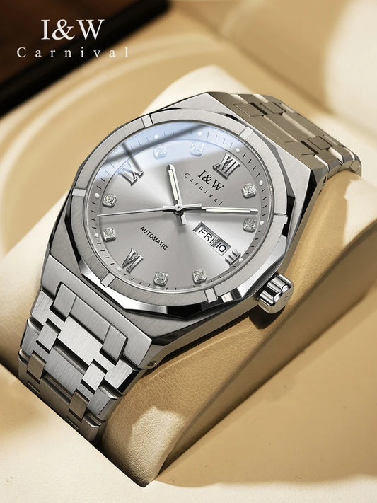 Montre Homme Luxury Brand IW CARNIVAL Mens Watches Sapphire Calendar Luminous 5bar Japan MIYOTA Movement Automatic Watch for Men