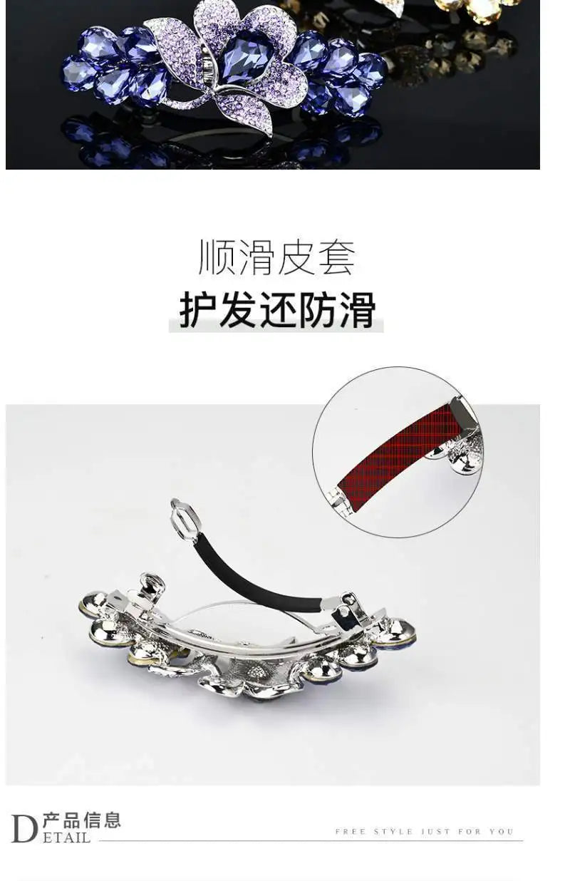 Korean Style Rhinestone Floral Hair Clip Mother Headdress Headpiece Female Hair Accessories Temperament Barrettes Hairpins BAZAARHUBO