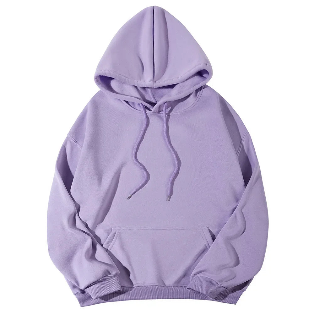 2026 Men's wide Hood Sweatshirt European and American men's and men Sweatshirt Solid Harajuku Long Sleeve Female Loose male Coat BAZAARHUBO
