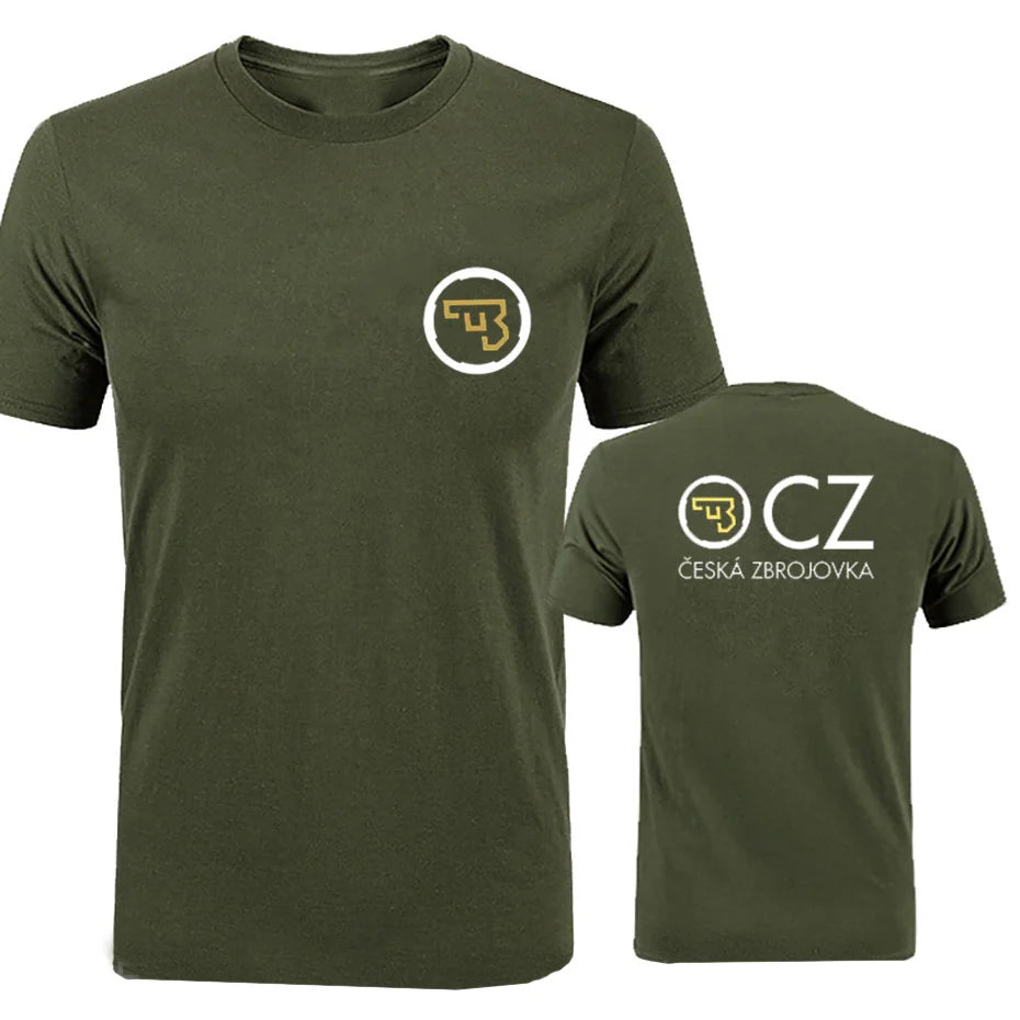 CZ Ceska Zbrojovka Czech Firearms T Shirt Men Tops Summer Short Sleeve T-shirt Cotton Tshirt Men's clothing