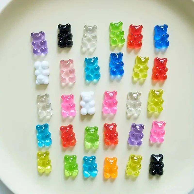 12/24Pcs Set Cute Jelly Bear Shoe Decoration Charms For Clogs Women And Man Sandals Decoration
