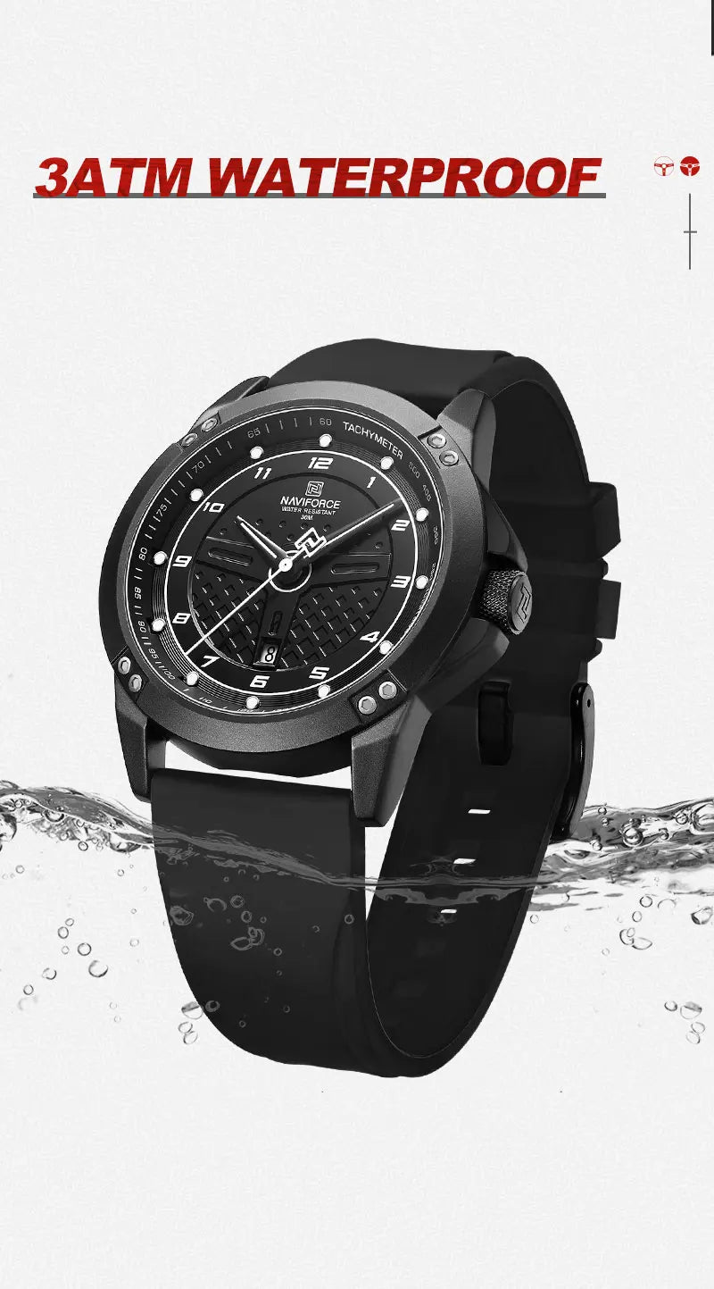 NAVIFORCE Trend Quartz Wristwatch Fashion Waterproof Men's Watches Sport Silicone Strap Male Luminous Clock Relogio Masculino