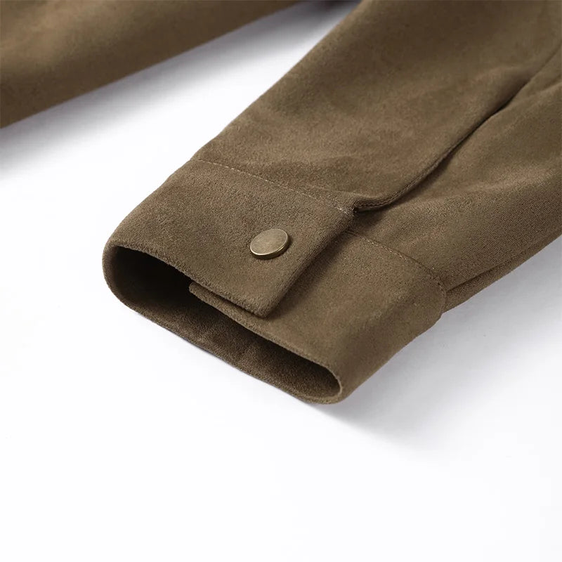 Elegant Metal Button Gender's Coat Fashion Slim Lapel Asymmetry Full Sleeves Couple Short Coat 2026 Spring Chic Streetwear