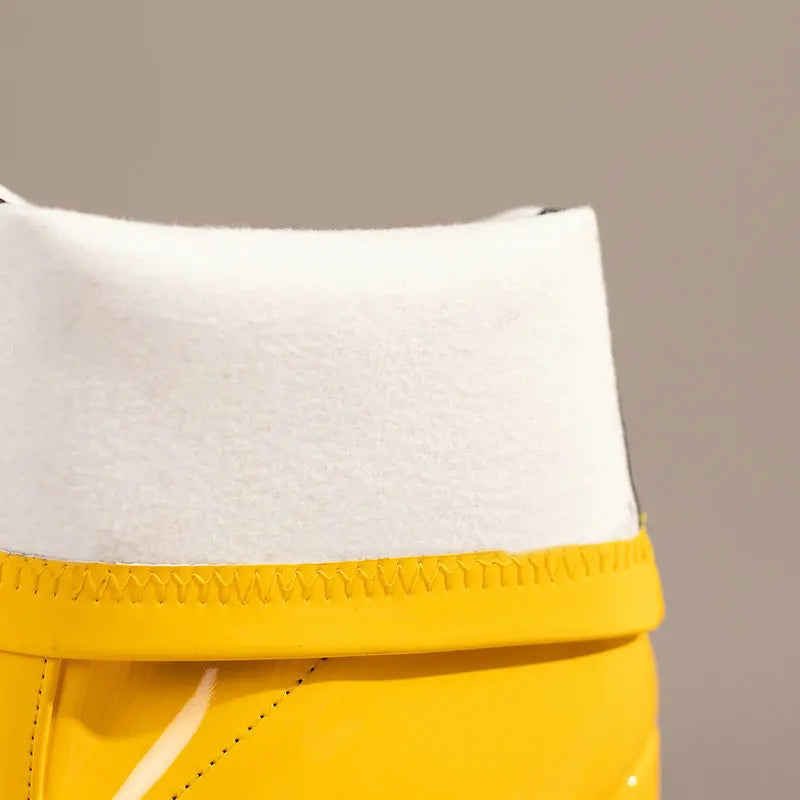 New Lacquer Leather Autumn and Winter Short Boots Women's Thick High Heels Sexy Short Tube Large Fashion Short Boots