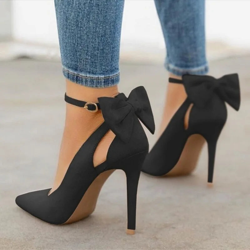 New2026 Women's Sexy High Heels Pumps Pointed Toe Buckle Strap Shoes Sweet Butterfly Party Pumps Wedding Ladies Shoes Large Size