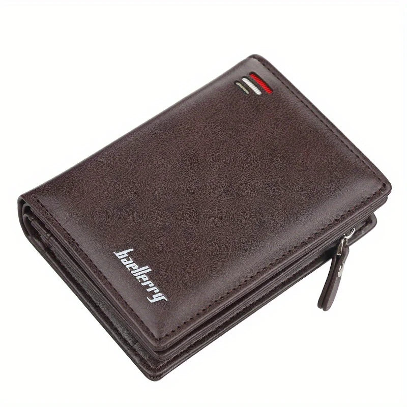 Fashion Men Wallets Zipper Card Holder High Quality Male Purse PU Leather Coin Holder Wallet