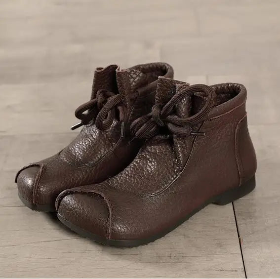 Careaymade-Genuine leather women's boots Fashion retro warm Oversized shoes cow leather Pure handmade ankle boots Casual boots