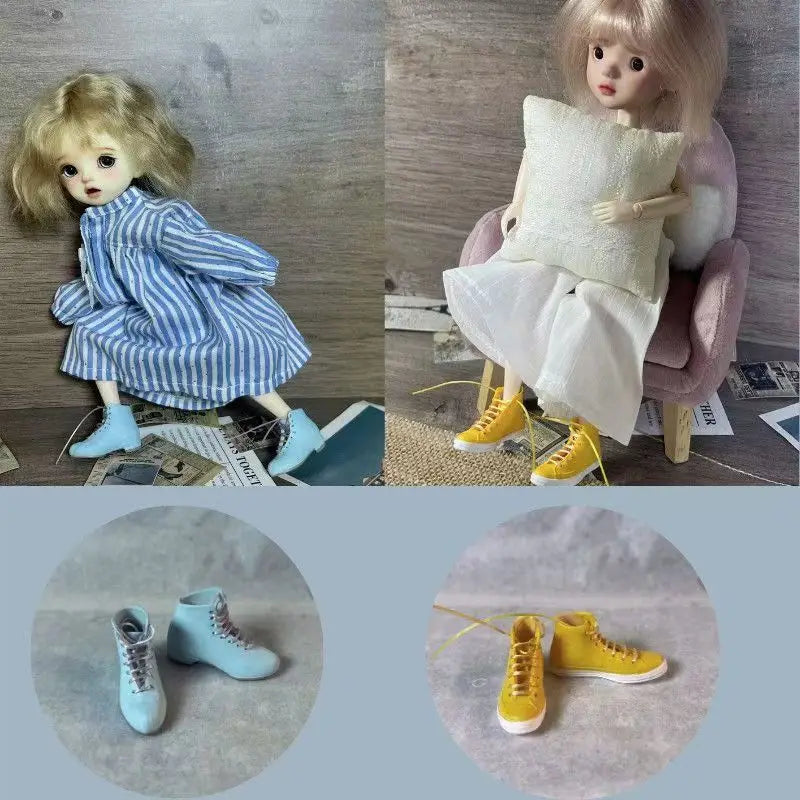 3.6*1.1cm Ob22/Ob24 Doll' Sleather Shoes for 1/6 Blythe Licca Dress Up Accessories Leather Shoes