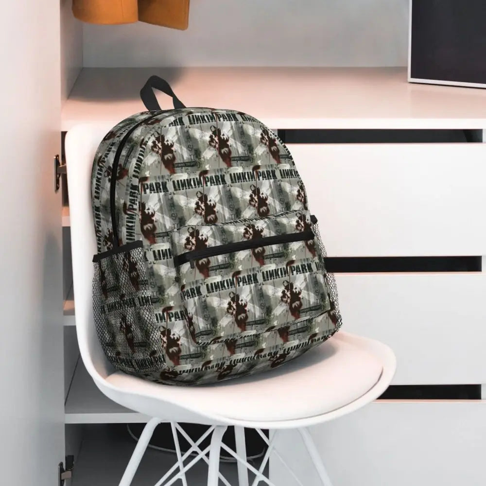 L-Linkin-S P-Park-S Band Student Backpack School Bag Hiking Travel Daypack for Boys Girls Fashion Bookbag Shoulder Bags