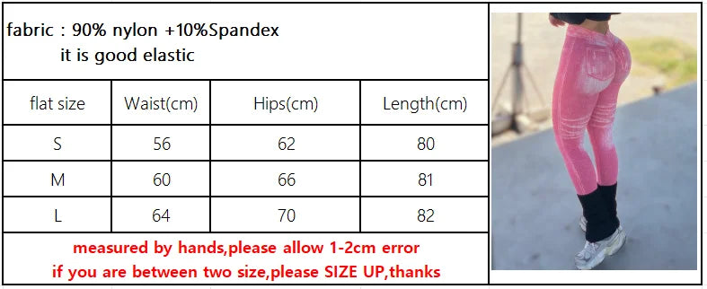 Women V Back Faux Denim Leggings For Gym Workout Athletic Yoga Pants Seamless