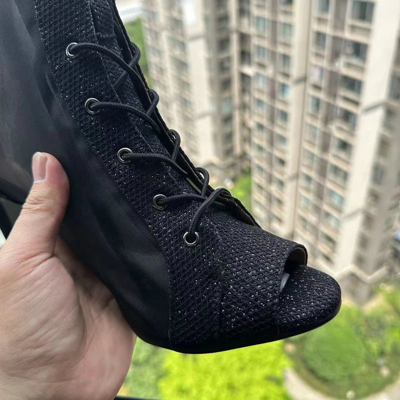 Women's Jazz Dance High Heels Shoes Black Sandals Sexy Party Stilettos Boots for Ballroom Jazz Dancing Heels Shoes Women Size 46