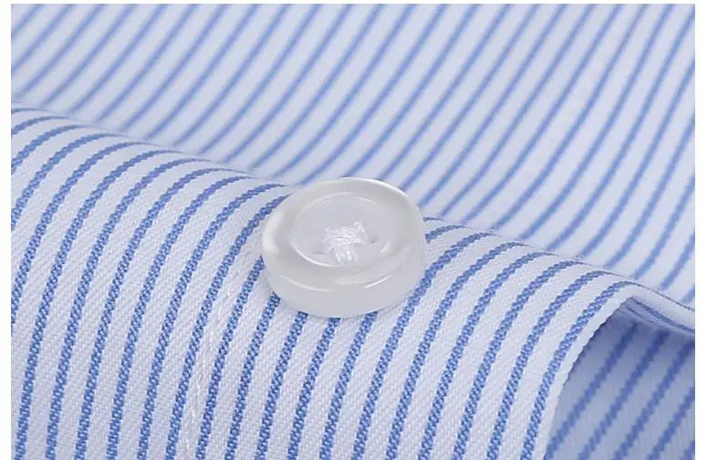 Quality Plus Size S To 8xl Formal Shirts for Men Striped Long Sleeved Non-iron Slim Fit Dress Shirts Twill Social Man's Clothing