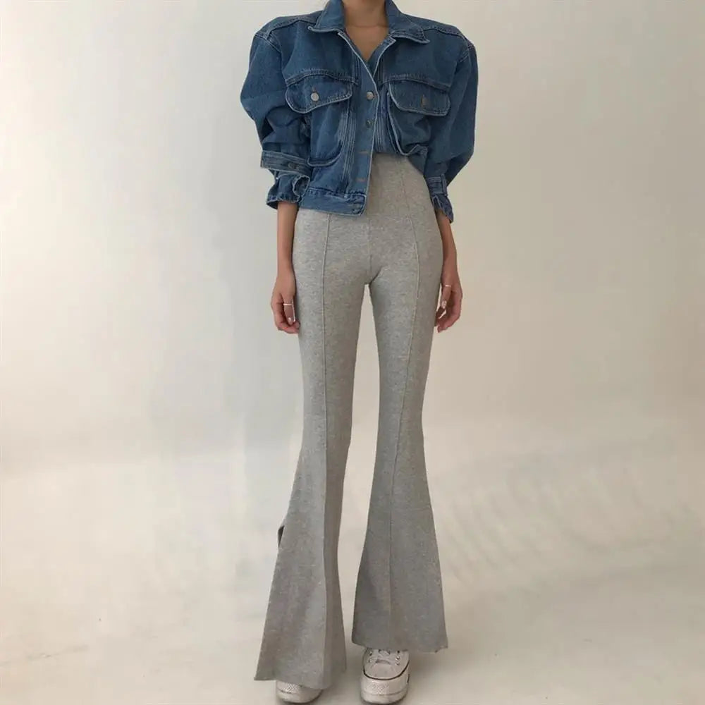 Coats Jackets Women Top 2022 Sexy Puff Long Sleeve Y2k Clothes Cropped Jacket Streetwear Women's Denim Shirt
